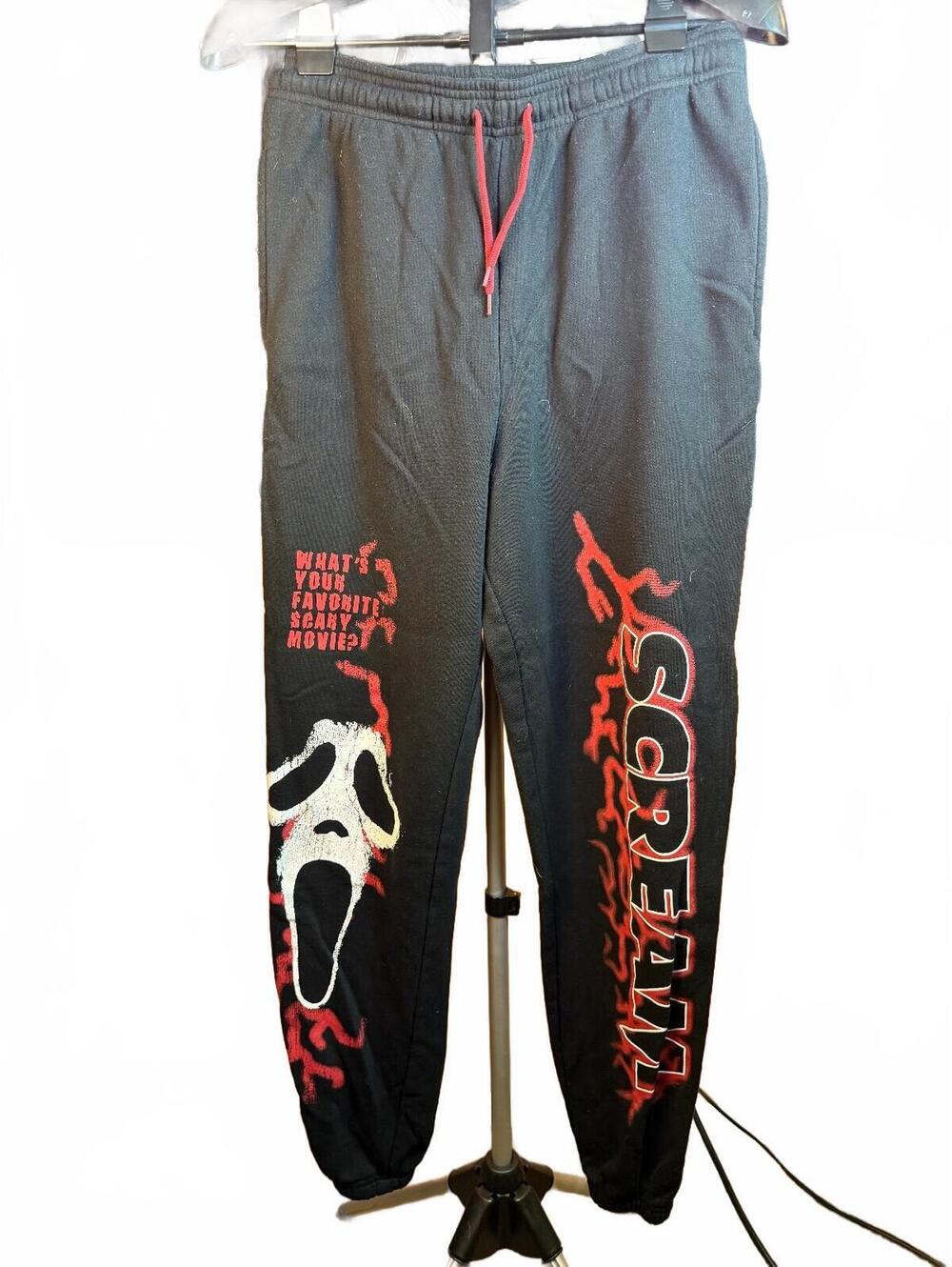 Spencers Ghostface Scream Graphic Joggers Sweatpants sz M baggy